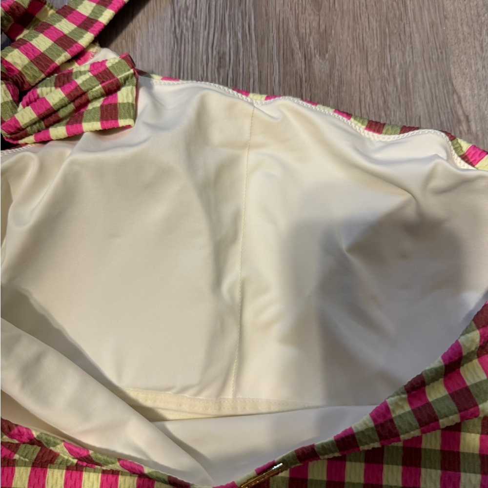 Touché Women's one-shoulder swimsuit. Size S. Lined with soft cups. Pink and - Picture 14 of 16